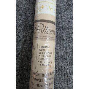 Collins & Aikman Prepasted Yellow Floral Strippable Wallpaper Roll 56.3 Sq Ft